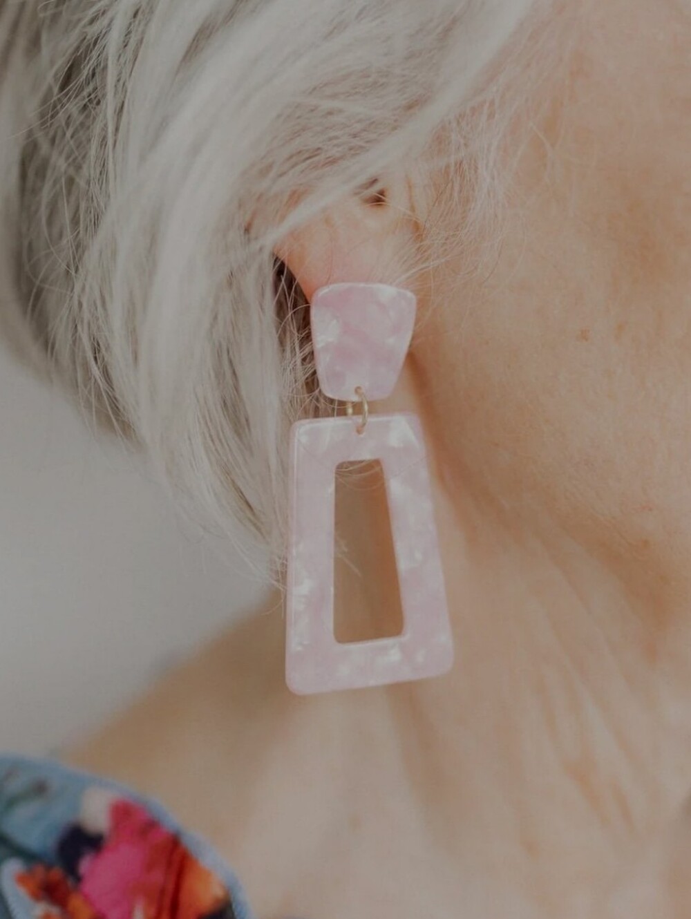 Baby Pink Hypoallergenic Drop Earrings